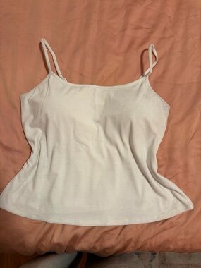 Klassy White Ribbed Tank Top 2XL